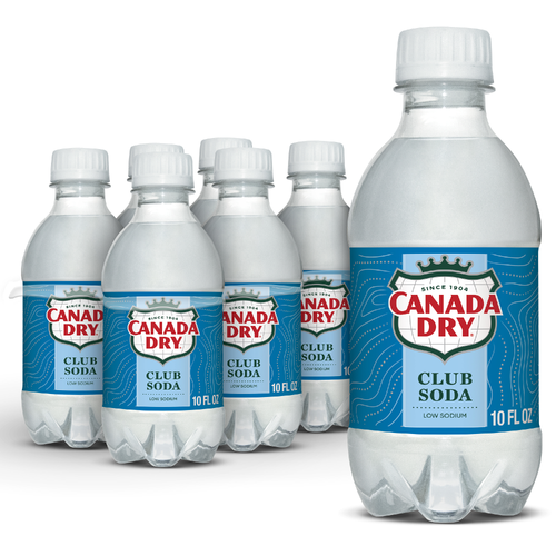 Canada Dry Club Soda Plastic - 1.667 Fluid Ounce - 6 Count