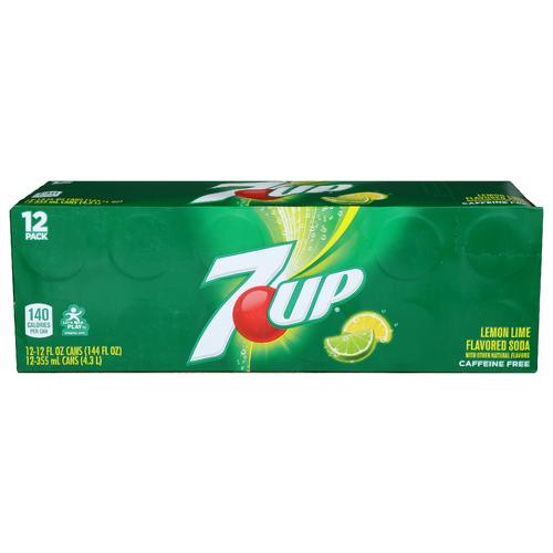 7 Up Lemon Lime Flavored Soda - 12 Fluid Ounce - 12 Count