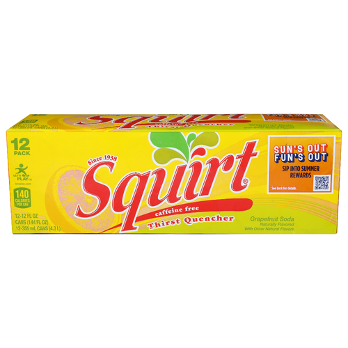 Squirt Grapefruit Soda Caffeine Free - 12 Fluid Ounce - 12 Count