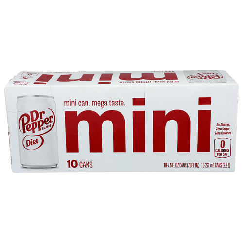 Dr Pepper Diet Mini - 7.5 Fluid Ounce - 10 Count