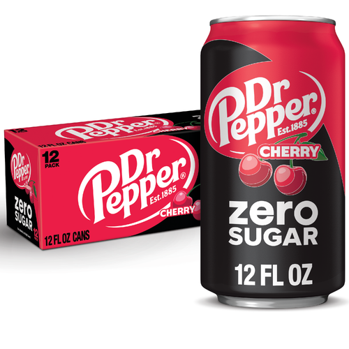 Dr Pepper Cherry Zero Sugar Soda - 12 Fluid Ounce Image 1 of 3