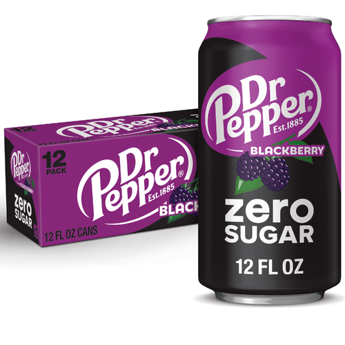 Dr Pepper Blackberry Zero Sugar Soda - 12 Fluid Ounce