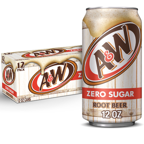 A&W Zero Sugar Root Beer Soda - 12 Fluid Ounce