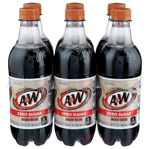 A&W Zero Sugar Root Beer - 16.9 Fluid Ounce - 6 Count
