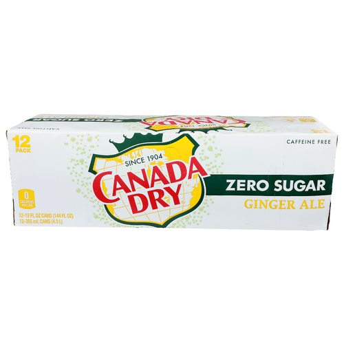 Canada Dry Zero Sugar Diet Ginger Ale - 12 Fluid Ounce - 12 Count