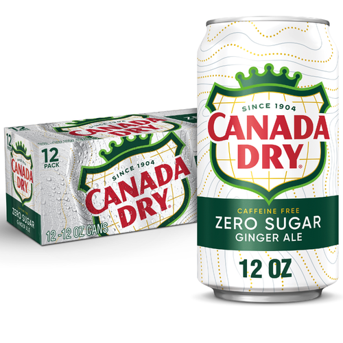 Canada Dry Zero Sugar Ginger Ale Soda - 12 Fluid Ounce