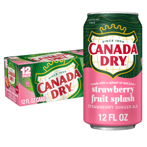 Canada Dry Fruit Splash Strawberry Ginger Ale Soda - 12 Fluid Ounce