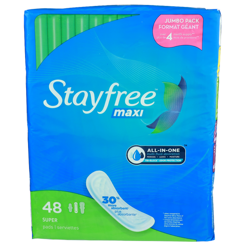 Stayfree Maxi Pads - 48 Count