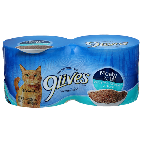 9Lives With Real Chicken & Tuna Meaty Pate - 5.5 Ounce - 4 Count