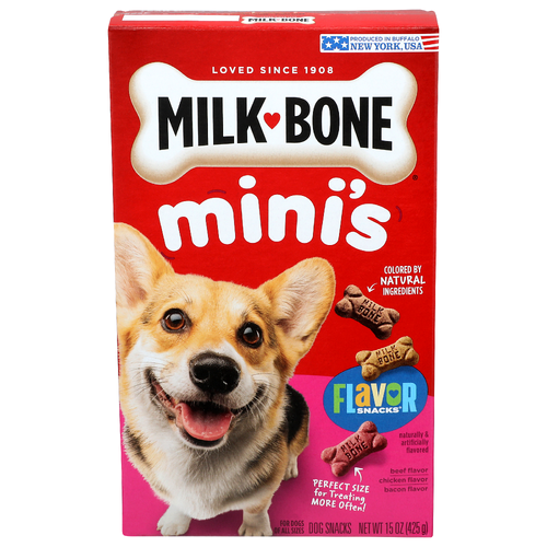Milk-Bone Mini's Beef Flavor Chicken Bacon Dog Snacks - 15 Ounce