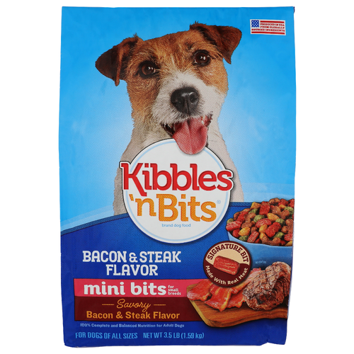 Kibbles 'N Bits Bacon & Steak 'n Dog Food - 3.5 Pound