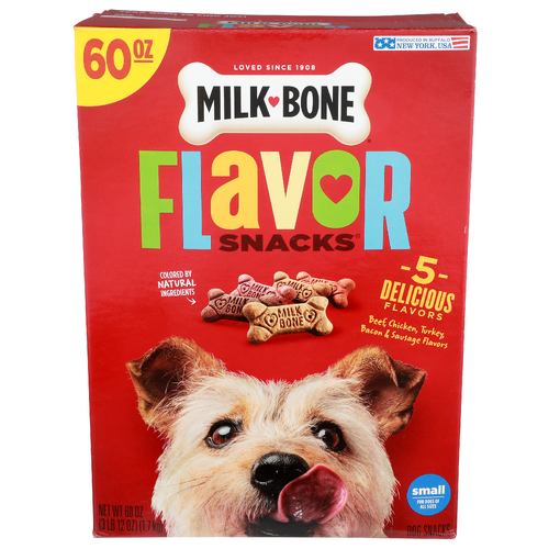 Milk-Bone Flavor Snacks Beef, Chicken, Turkey, Bacon & Sausage Flavors Dog - 60 Ounce