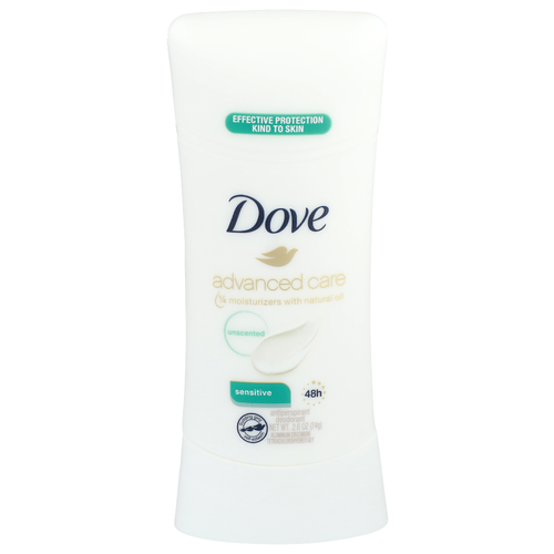 Dove Unscented Sensitive Antiperspirant Deodorant - 2.6 Ounce