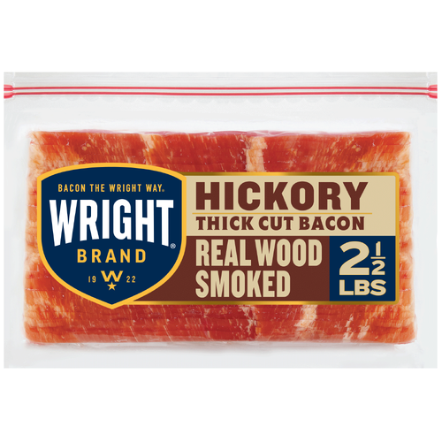 Wright Brand Hickory Real Wood Smoked Thick Cut Bacon, Stack Pack - 40 Ounce Image 1 of 4