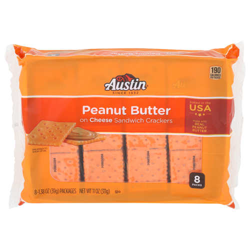 Austin Peanut Butter On Cheese Sandwich Crackers - 1.375 Ounce - 8 Count
