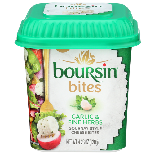 BOURSIN Garlic & Herb 6 Bites Garlic & Fine Herbs - 4.23 Ounce