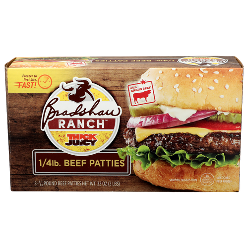 Bradshaw Ranch Beef Patties - 4 Ounce - 8 Count