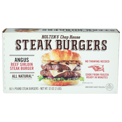 Holten's Chop House Steak Burgers - 5.333 Ounce - 6 Count