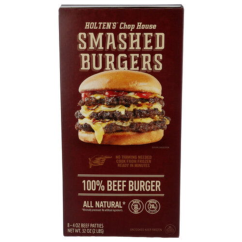 CHOP HOUSE BY HOLTEN Beef Ground Pattie - 4 Ounce - 8 Count