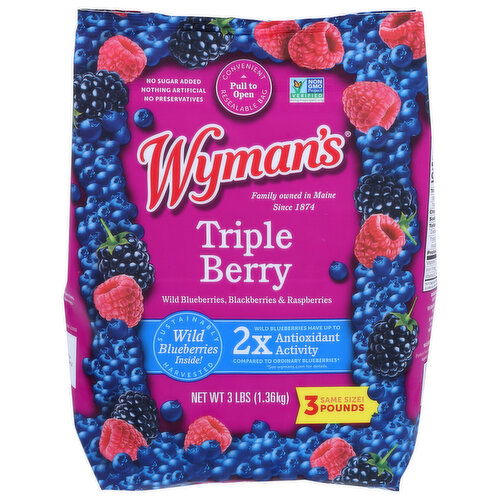 Wyman's Frozen Fruit Triple Berry Blend - 3 Pound