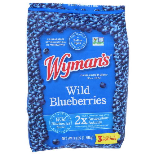 Wyman's Frozen Fruit Wild Blueberries - 3 Pound
