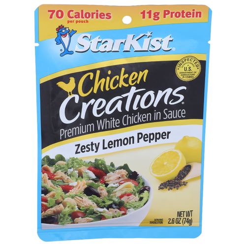 Starkist Chicken Creations Zesty Lemon Pepper Premium White In Sauce - 2.6 Ounce