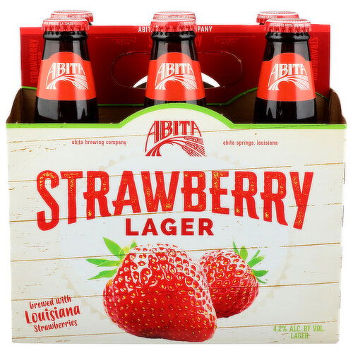 Abita Lager Strawberry - 12 Fluid Ounce - 6 Count
