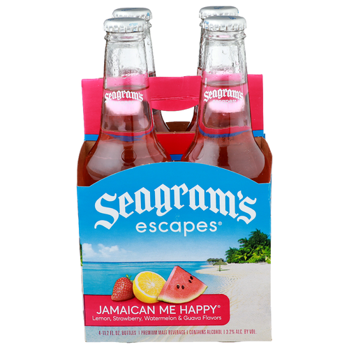 Seagram's Escapes Lemon, Strawberry, Watermelon & Guava Flavors Premium Malt Beverage - 11.2 Fluid Ounce - 4 Count