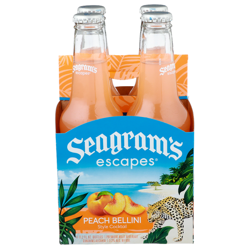Seagram's Escapes Peach Bellini Style Cocktail Premium Malt Beverage - 11.2 Fluid Ounce - 4 Count