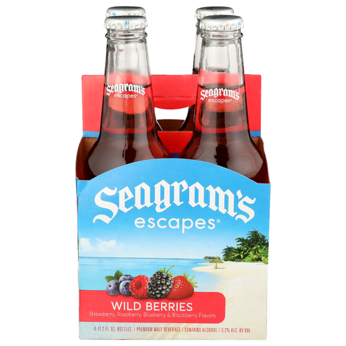 SEAGRAM's Escapes Wild Berries Strawberry, Raspberry, Blueberry & Blackberry Flavors Premium Malt Beverage - 4 Count