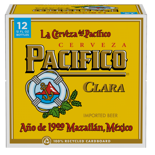 Pacifico Clara Mexican Lager Import Beer, 12 Pk Bottles, 4.4% Abv - 144 Fluid Ounce