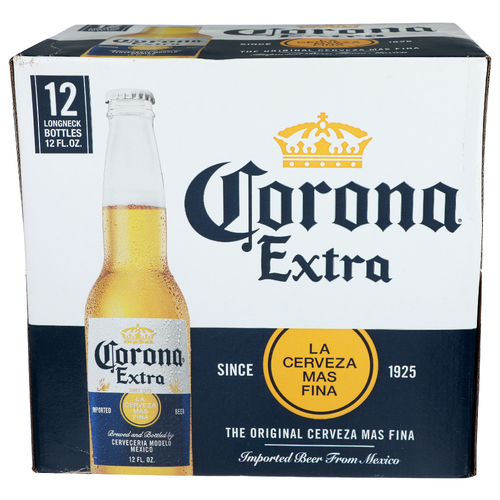 Corona Extra La Cerveza Mas Fina - 12 Fluid Ounce - 12 Count