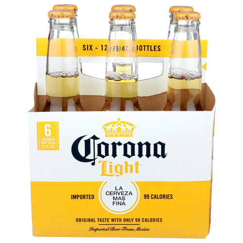 Corona Light La Cerveza Mas Fina - 12 Fluid Ounce - 6 Count