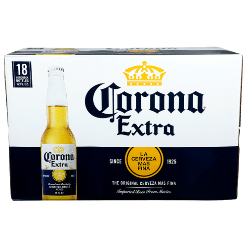 Corona Extra The Original Cerveza Mas Fina - 12 Fluid Ounce - 18 Count