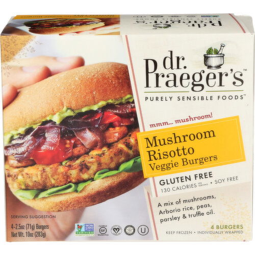 Dr. Praeger's Veggie Burgers Mushroom Risotto - 2.5 Ounce - 4 Count