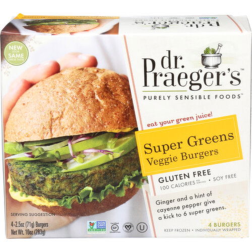 Dr. Praeger's Super Greens Veggie Burgers - 2.5 Ounce - 4 Count