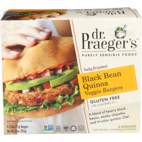 Dr. Praeger's Veggie Burgers Black Bean Quinoa - 2.5 Ounce - 4 Count