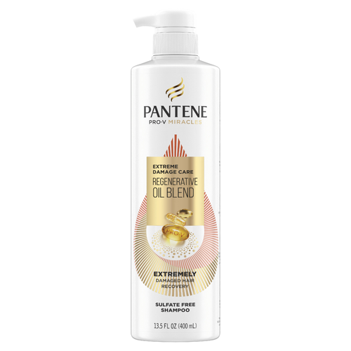 Pantene Pro-V Miracles Extreme Damage Care Regenerative Oil Blend Sulfate Free Shampoo - 13.5 Ounce