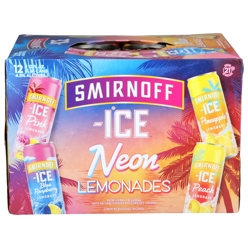 Smirnoff Ice Neon Lemonades - 12 Fluid Ounce - 12 Count