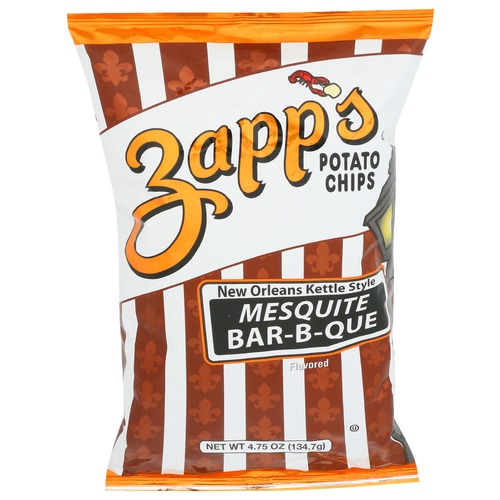 ZAPP's Mesquite Bar-B-Que Flavor New Orleans Kettle Style Potato Chips - 4.75 Ounce