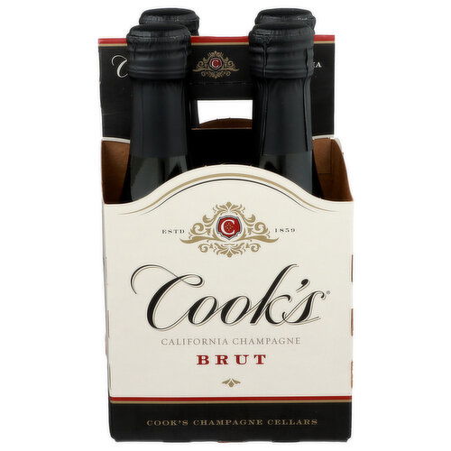Cook's California Champagne Brut Sparkling Wine - 187.5 ml - 4 Count