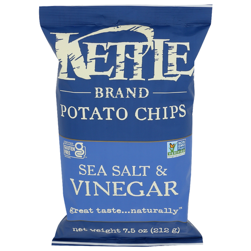 Kettle Sea Salt Vinegar Cooked Potato Chips - 7.5 Ounce