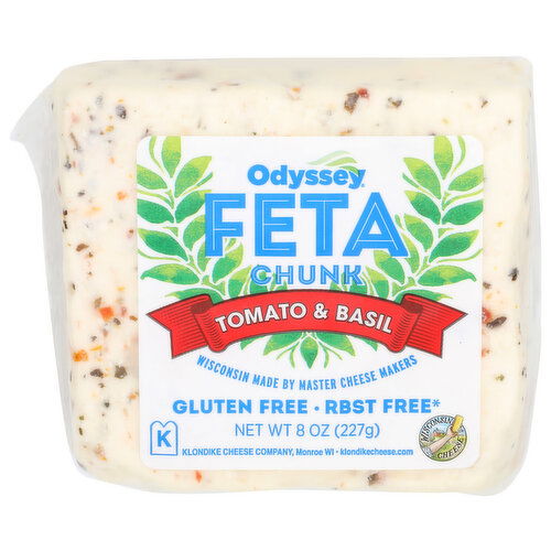 ODYSSEY Feta Cheese Chunk Tomato & Basil - 8 Ounce