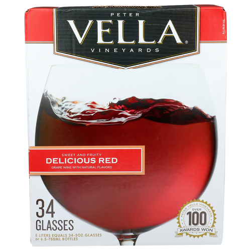 Peter Vella Vineyards Delicious Red Grape Wine - 0.147 Liter - 34 Count