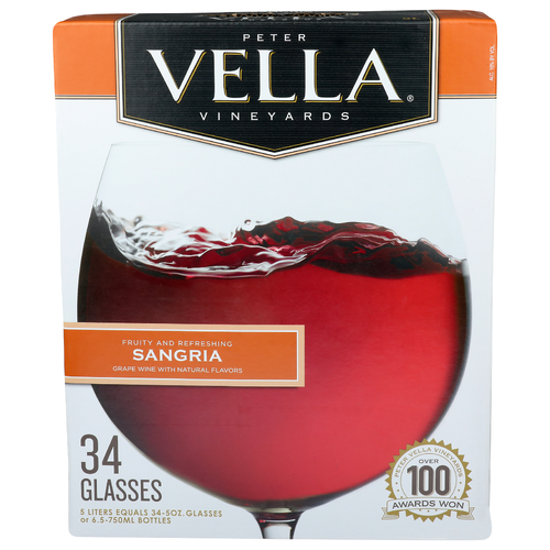 Peter Vella Vineyards Sangria Grape Wine - 0.147 Liter - 34 Count
