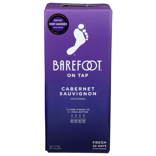 Barefoot Cabernet Sauvignon Wine - 0.75 Liter - 4 Count