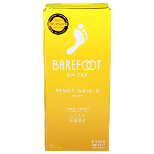 Barefoot Pinot Grigo Wine - 0.75 Liter - 4 Count