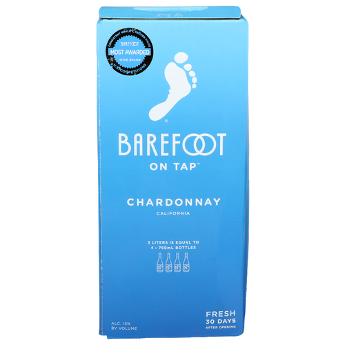 Barefoot Chardonnay Wine - 0.75 Liter - 4 Count
