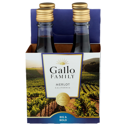 Gallo Family Merlot Wine - 187.5 ml - 4 Count