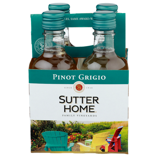 Sutter Home Pinot Grigio Wine - 187 ml - 4 Count